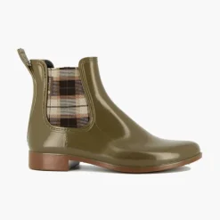 Bottines Femme<Méduse Bottines femme Japscot Kaki/Caramel Elastique Ecossais Beige Meduse JapscotKaki/CaramelElastiqueEcossaisBeige
