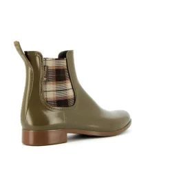 Bottines Femme<Méduse Bottines femme Japscot Kaki/Caramel Elastique Ecossais Beige Meduse JapscotKaki/CaramelElastiqueEcossaisBeige