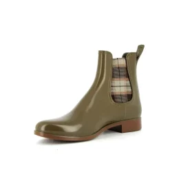 Bottines Femme<Méduse Bottines femme Japscot Kaki/Caramel Elastique Ecossais Beige Meduse JapscotKaki/CaramelElastiqueEcossaisBeige