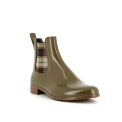 Bottines Femme<Méduse Bottines femme Japscot Kaki/Caramel Elastique Ecossais Beige Meduse JapscotKaki/CaramelElastiqueEcossaisBeige